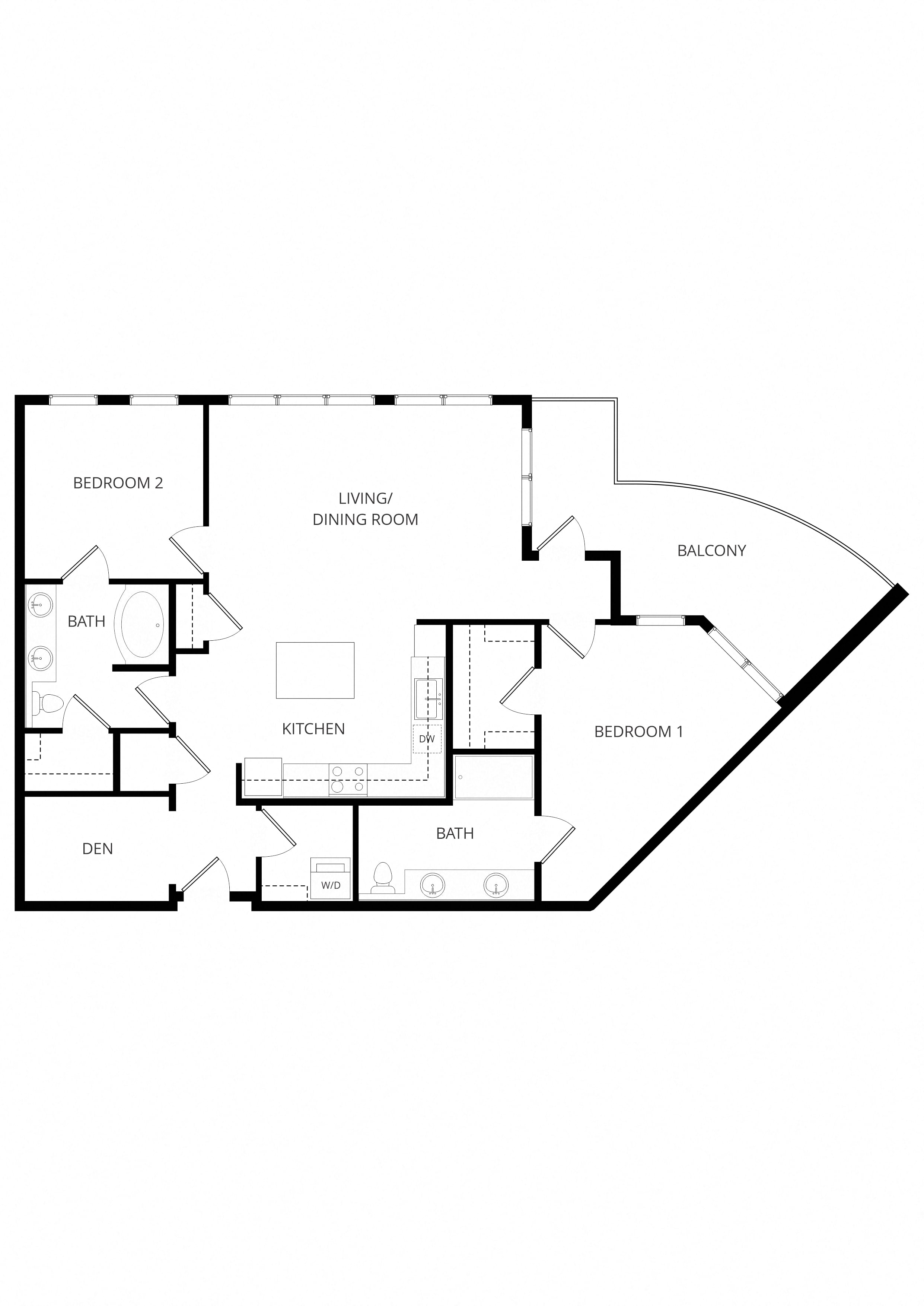 2x2 B3 floor plan